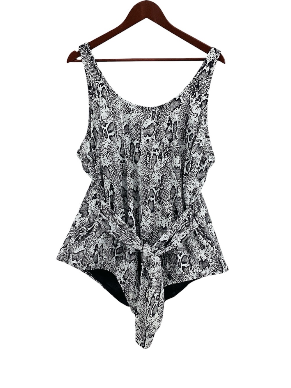 🐵 Pennington’s Snake Print Swimsuit One-Piece with Front Tie, Size 3XL
